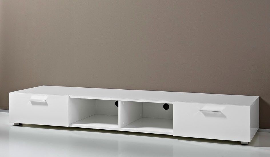 TV-Unterschrank in weiss Hochglanz lackiert Breit 200 cm TV-Unterschrank in weiss Hochglanz lackiert Breit 200 cm