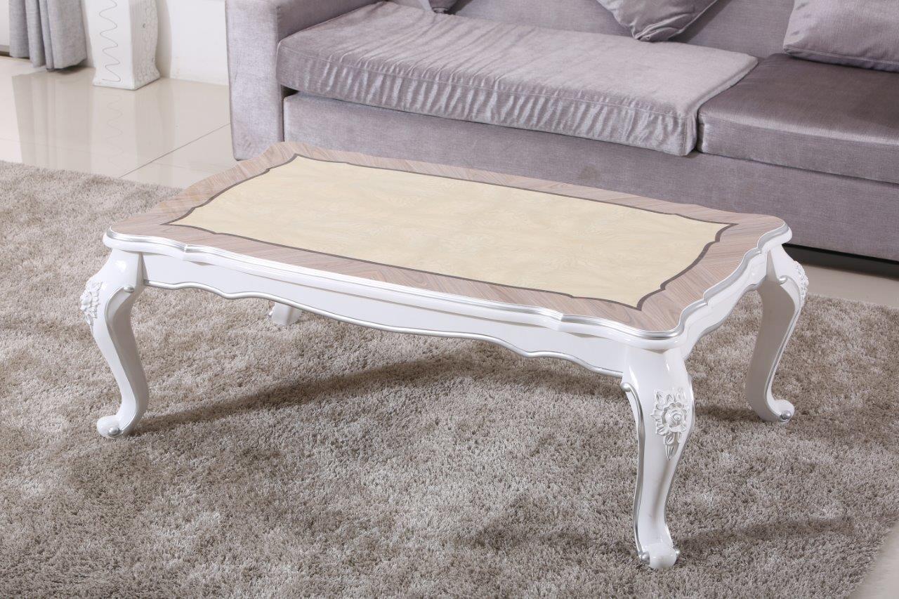 Couchtisch Wohnzimmer Creme-Weiß/ Alu Silber Hochglanz Massivholz ... Couchtisch Wohnzimmer Creme-Weiß/ Alu Silber Hochglanz Massivholz ...