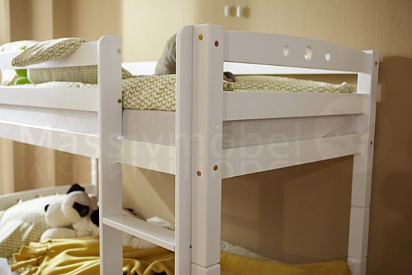 Etagenbett Lupo Ii Weiss : Ticaa etagenbett lupo r schrägleiter kiefer weiß amazon küche