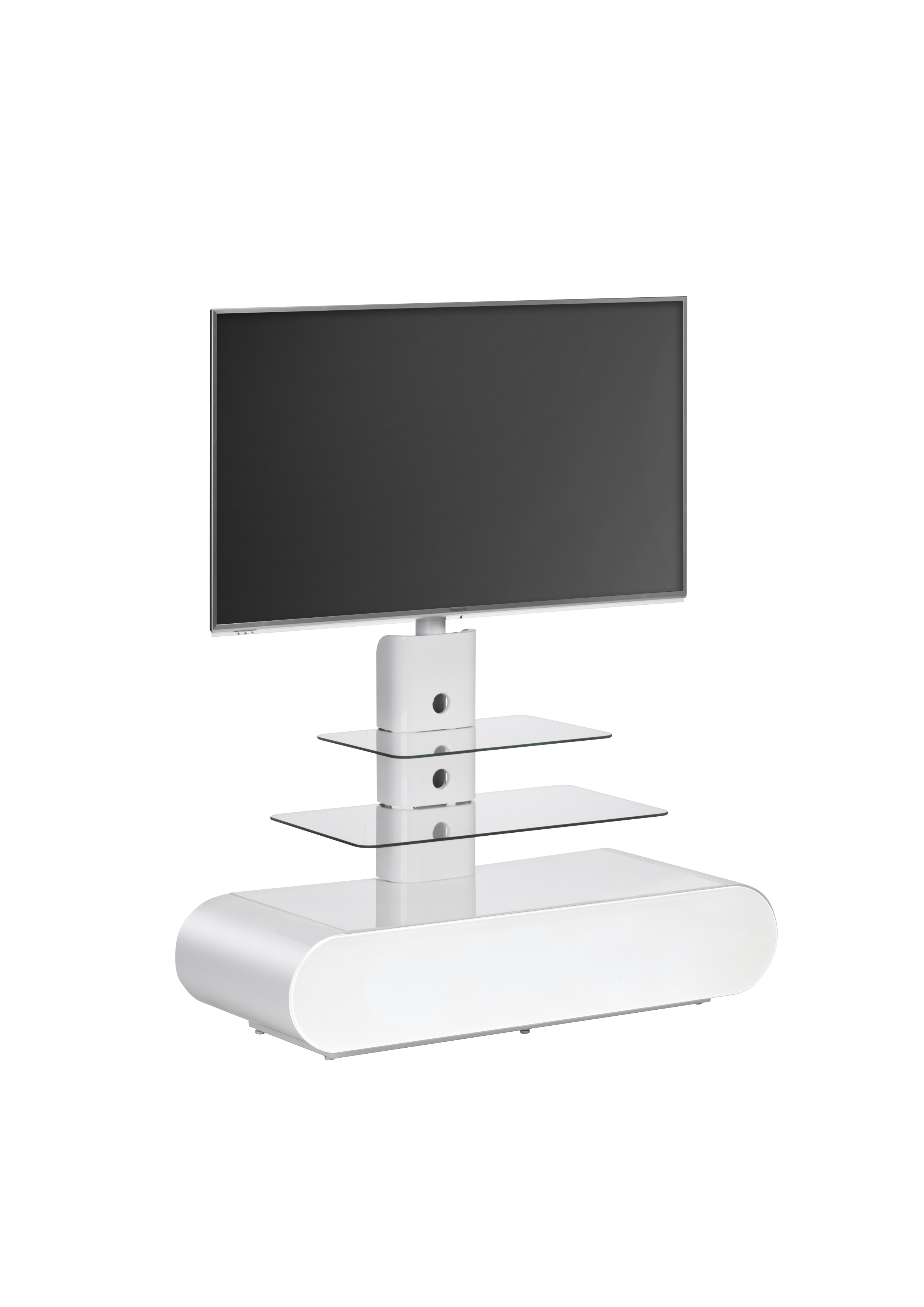 TV-Rack Weiß Hochglanz Glas Platingrau TV-Rack Weiß Hochglanz Glas Platingrau