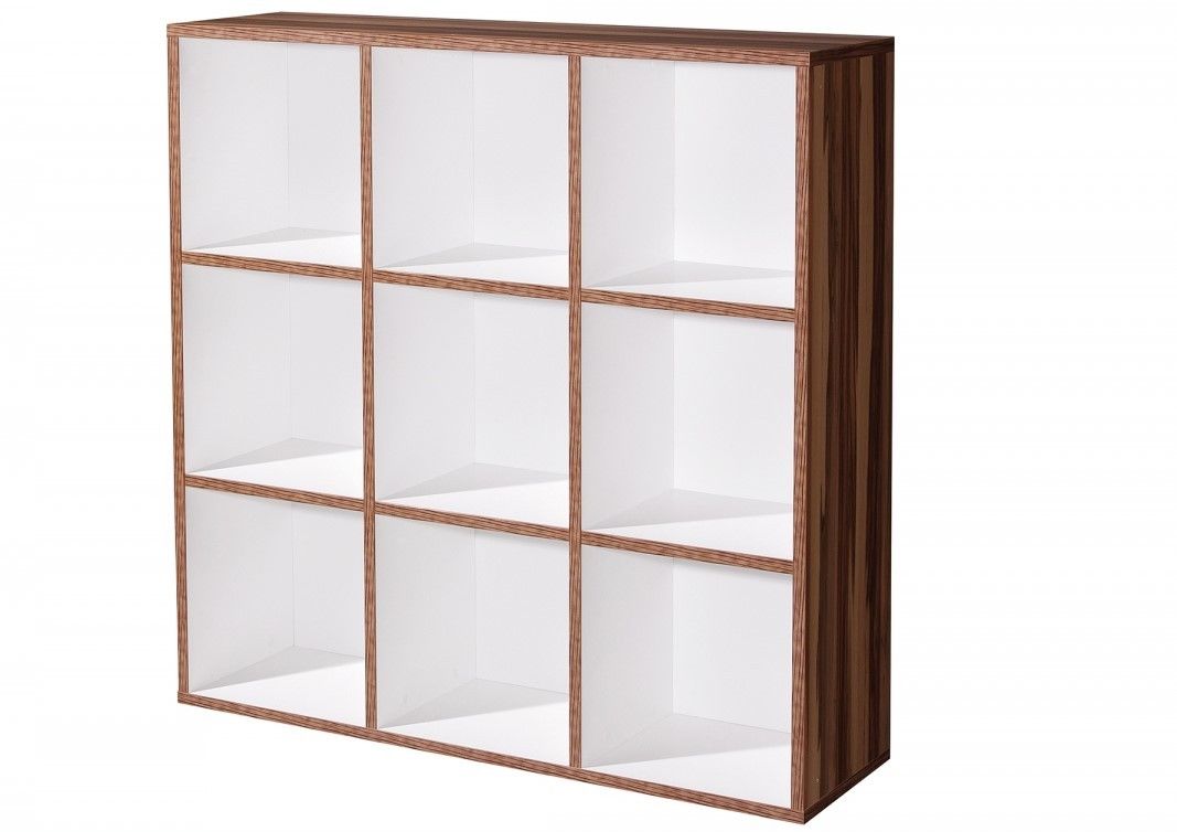 Bücherregal Mehrzweckregal Regal Stauraumregal Baltimore Walnuss-Weiss